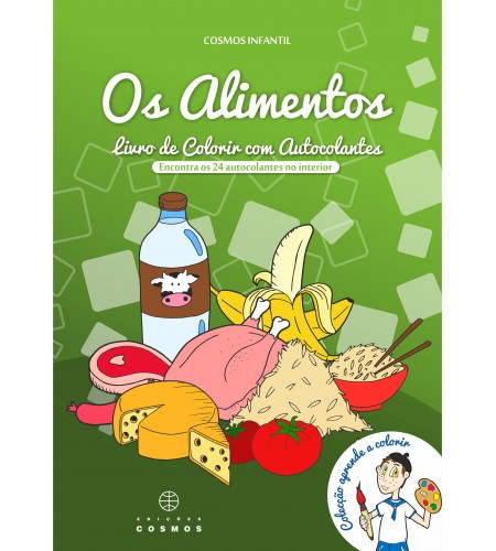 N.º 3 - Os Alimentos - Livro de colorir com autocolantes
